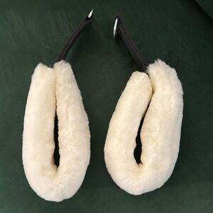 Gratz Pilates Sheepskin Loops With Canvas Straps For Leg Springs (Pair) NWOT